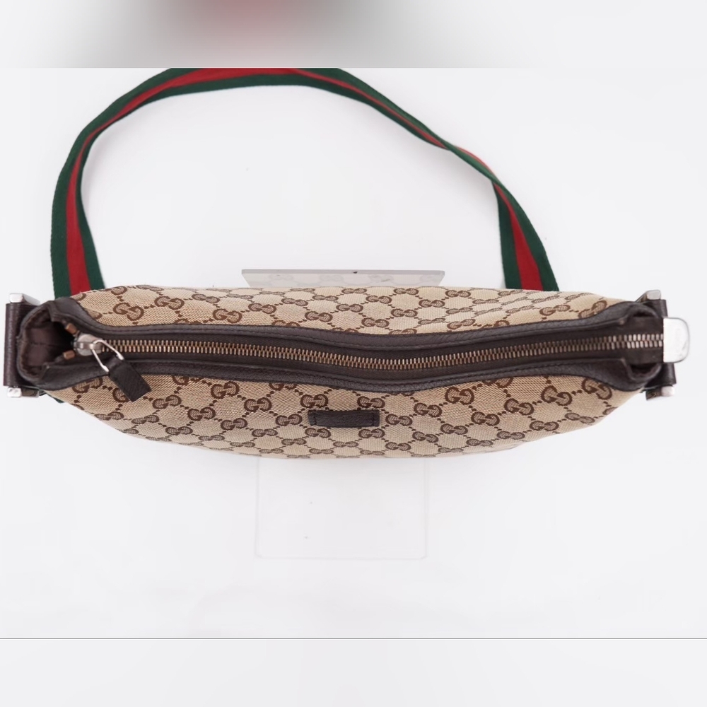❌️❌️SOLD❌️❌️BD41❤️ GUCCI Monogram Web Halfmoon Crossbody Bag - Picture 9 of 16